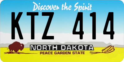 ND license plate KTZ414