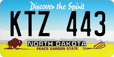 ND license plate KTZ443