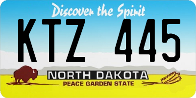 ND license plate KTZ445