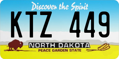 ND license plate KTZ449