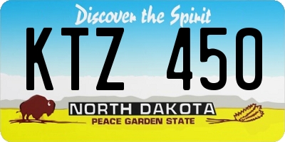 ND license plate KTZ450