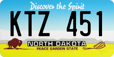 ND license plate KTZ451