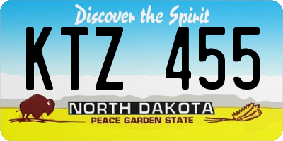 ND license plate KTZ455