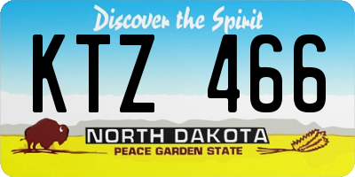 ND license plate KTZ466