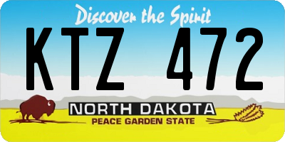 ND license plate KTZ472