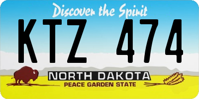 ND license plate KTZ474
