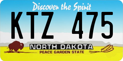 ND license plate KTZ475