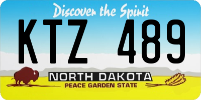 ND license plate KTZ489