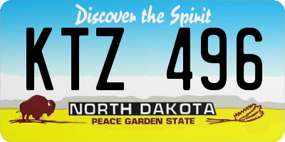 ND license plate KTZ496