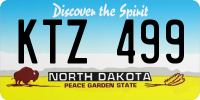 ND license plate KTZ499