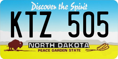ND license plate KTZ505
