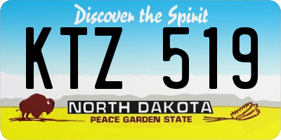 ND license plate KTZ519