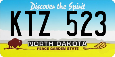 ND license plate KTZ523