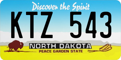 ND license plate KTZ543