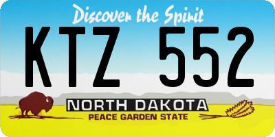 ND license plate KTZ552