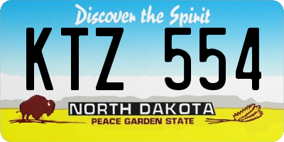 ND license plate KTZ554