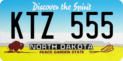 ND license plate KTZ555