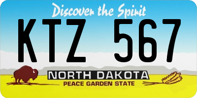 ND license plate KTZ567