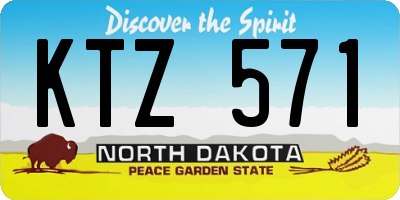 ND license plate KTZ571