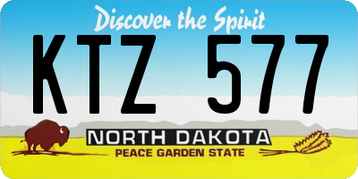 ND license plate KTZ577