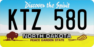 ND license plate KTZ580