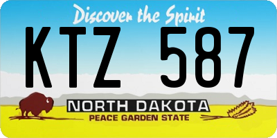 ND license plate KTZ587