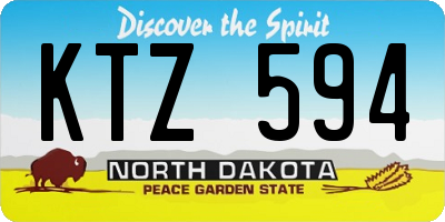 ND license plate KTZ594