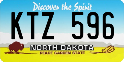 ND license plate KTZ596