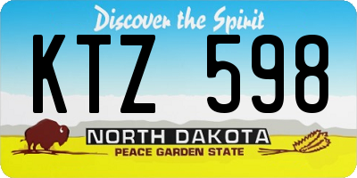 ND license plate KTZ598