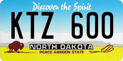 ND license plate KTZ600