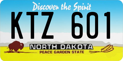 ND license plate KTZ601