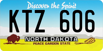 ND license plate KTZ606