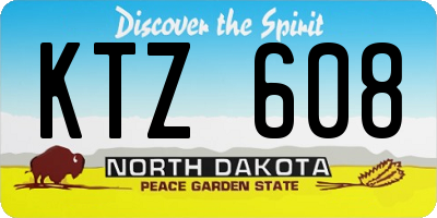 ND license plate KTZ608
