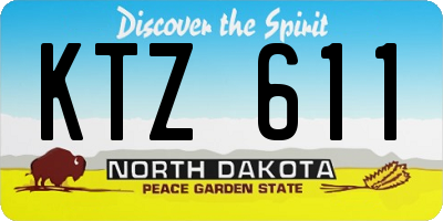 ND license plate KTZ611