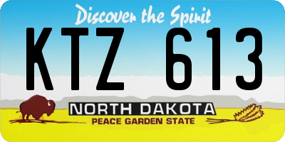 ND license plate KTZ613