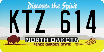 ND license plate KTZ614