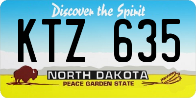 ND license plate KTZ635