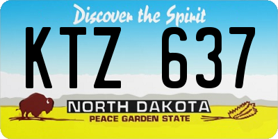 ND license plate KTZ637