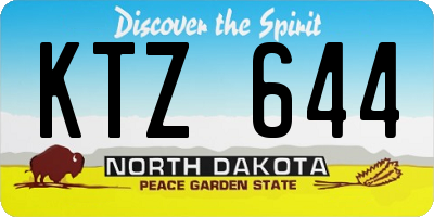 ND license plate KTZ644