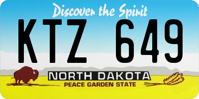 ND license plate KTZ649