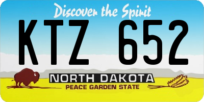 ND license plate KTZ652