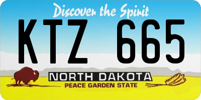 ND license plate KTZ665