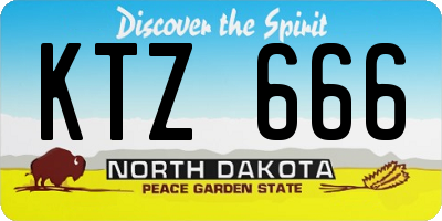 ND license plate KTZ666