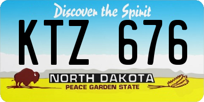 ND license plate KTZ676