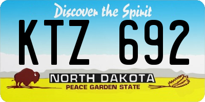 ND license plate KTZ692