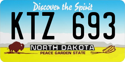 ND license plate KTZ693