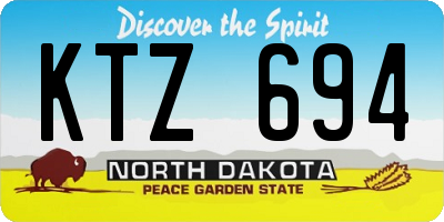 ND license plate KTZ694