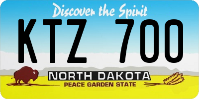 ND license plate KTZ700