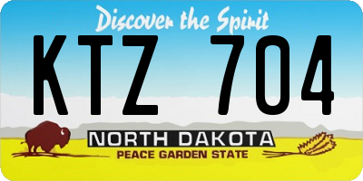 ND license plate KTZ704
