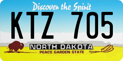 ND license plate KTZ705